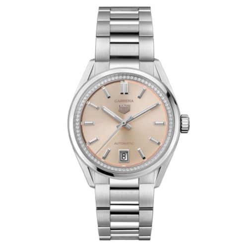 TAG Heuer Carrera Date 36 Stainless Steel / Peach - Diamond